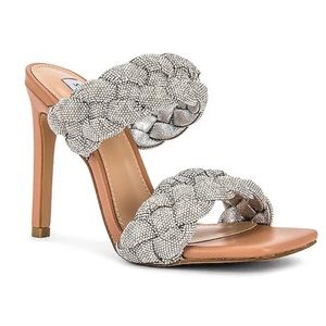 Steve Madden Kenley Rhinestone Embellished Square Toe Stiletto Sandal